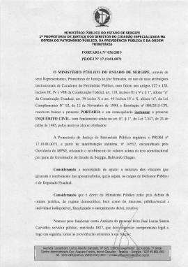 MPE instaura inqurito contra Belivaldo Chagas
